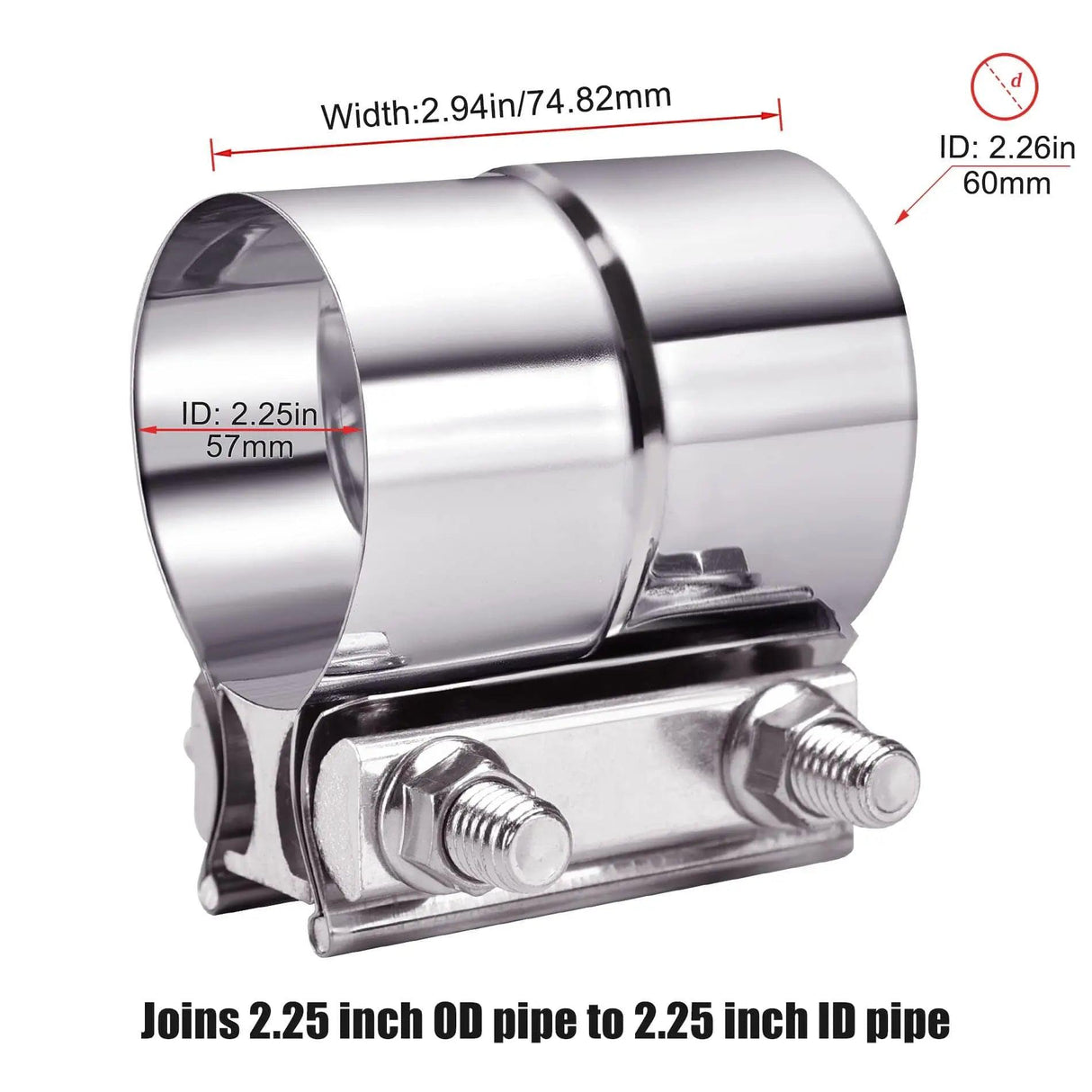 EVIL ENERGY Lap Joint Exhaust Band Clamp Stainless Steel EVILENERGY