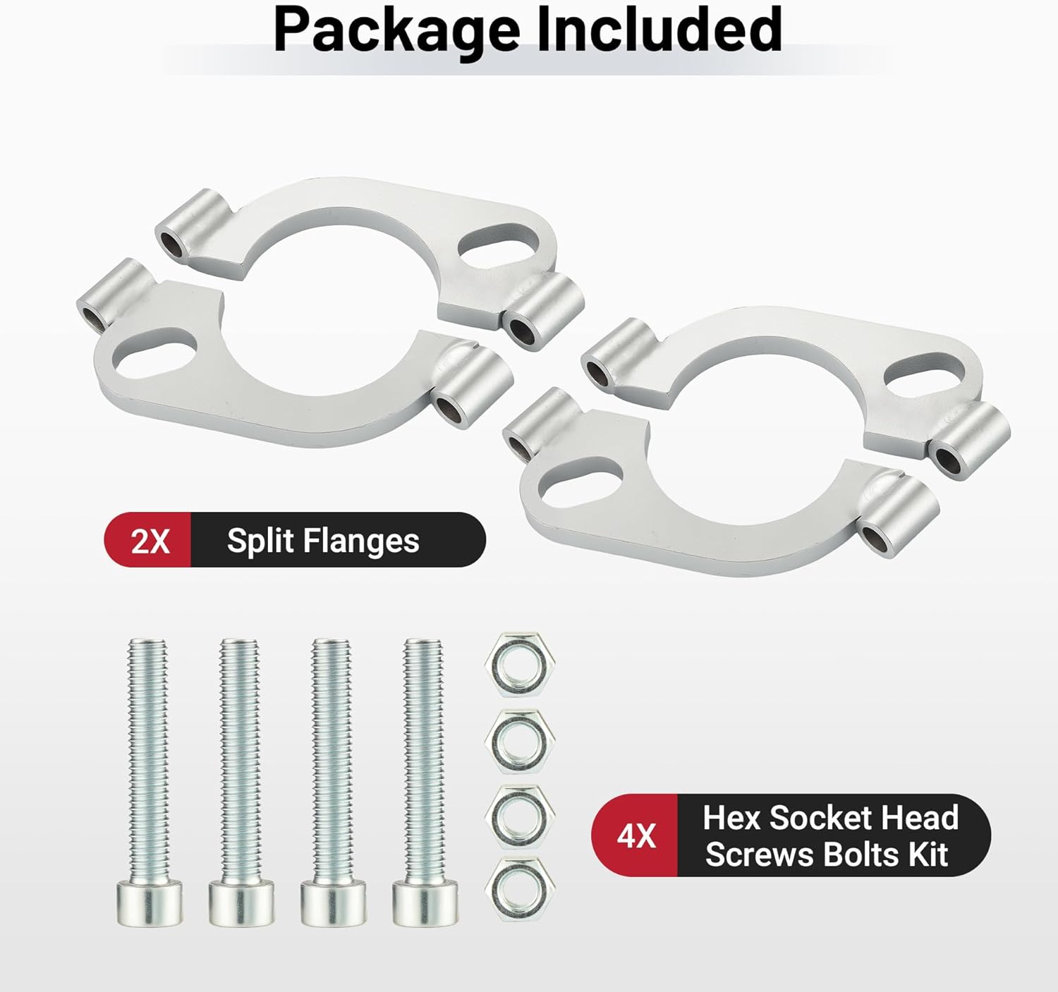 EVIL ENERGY Split Flange Repair Kit, Carbon Steel Exhaust Replacement (2/2.5/3 Inch)