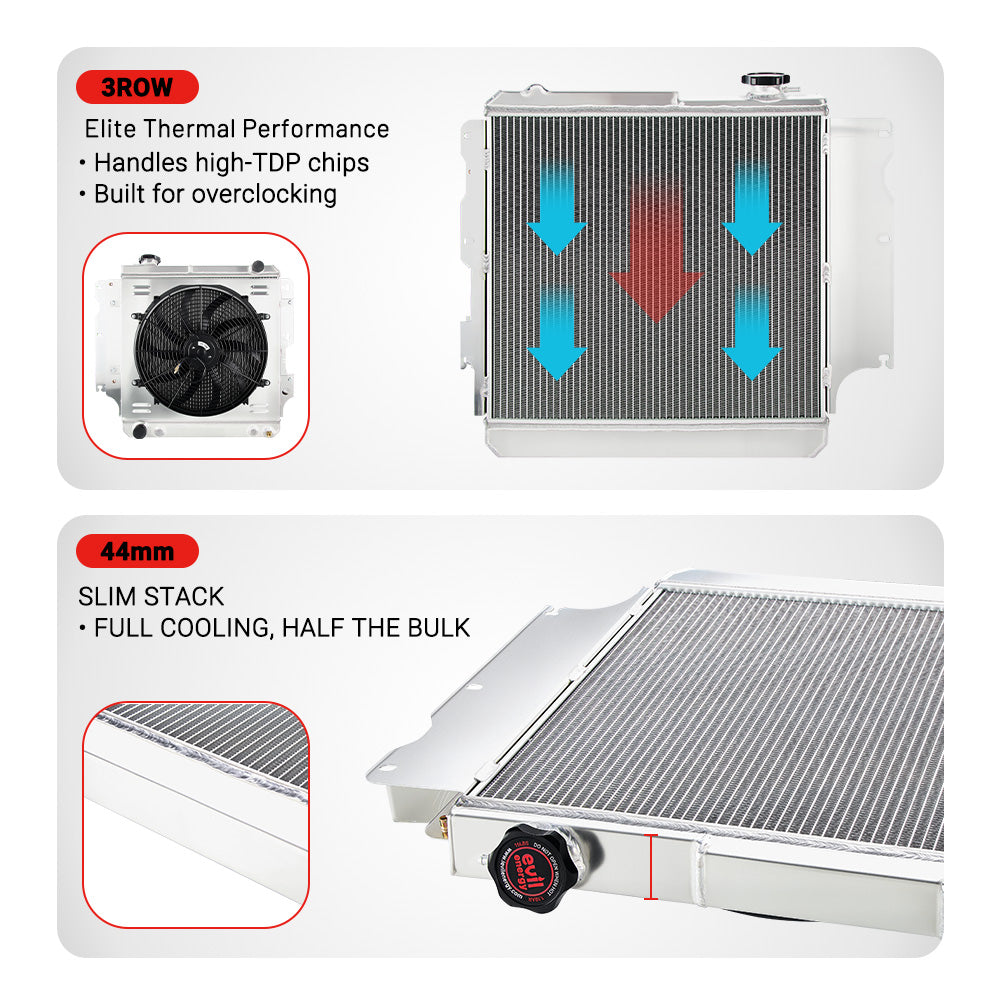 EVIL ENERGY 3Row-44mm Performance Aluminum Radiator Fit for Jeep Wrangler 1987 - 2006 - EVILENERGY