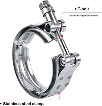 Evilenergy EVIL ENERGY 2.5/3.0 Inch V Band Clamp for Flange Kit Stainless Steel