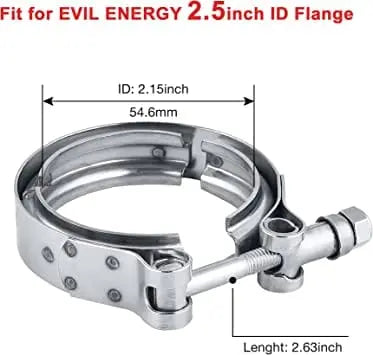 Evilenergy EVIL ENERGY 2.5/3.0 Inch V Band Clamp for Flange Kit Stainless Steel