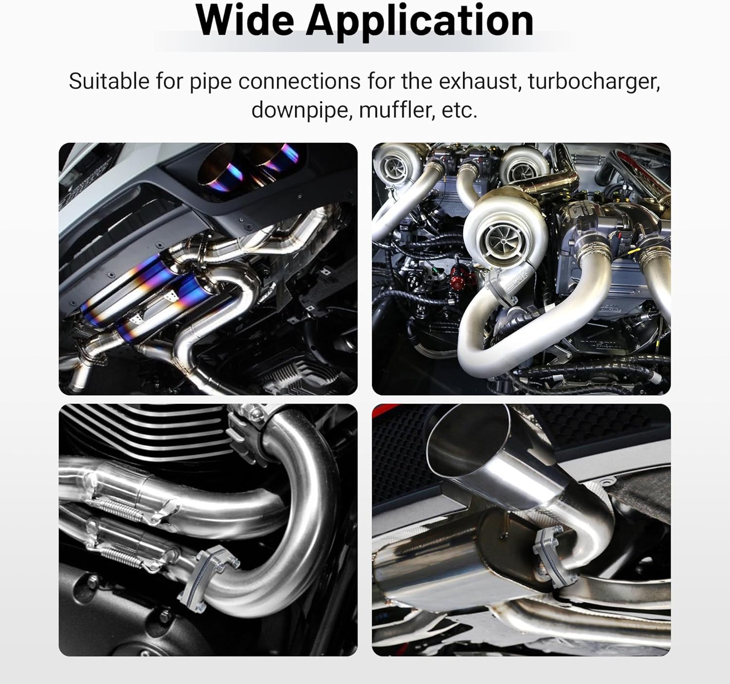 EVIL ENERGY 3-Bolt Exhaust Flange Kit, 304 Stainless Steel with Gaskets & Bolts (2.5/3 Inch) - EVILENERGY