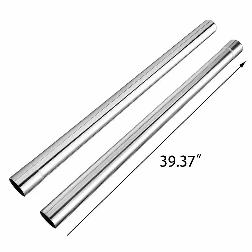 EVIL ENERGY Universal Exhaust Kit – Super 10 Series Muffler (2.5-inch or 3.0-inch Center In/Out) + 8-Piece 2.5-inch Mandrel Bent Tubing Set, Aluminum Plated