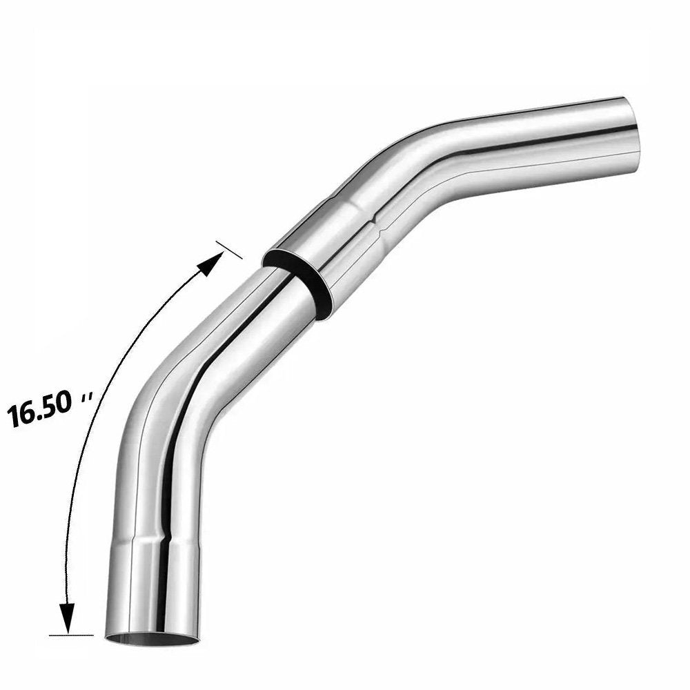 EVIL ENERGY Universal Exhaust Kit – Super 10 Series Muffler (2.5-inch or 3.0-inch Center In/Out) + 8-Piece 2.5-inch Mandrel Bent Tubing Set, Aluminum Plated