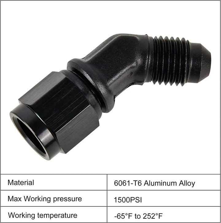 EVIL ENERGY 4AN Female to Male 45 Degree Swivel Fitting Adapter