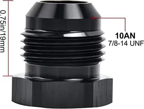 Black -3AN AN3 Aluinu Ale Flare Plug Fitting With 3AN ORB O Ring - Foto 5