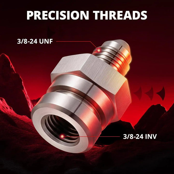 [AN3 to 3/8-24 Inverted]EVILENERGY EVIL ENERGY 3/4AN Male to 3/8-24 Inverted Female Flare Thread Fitting Adapter Straight Silver 1PC/2PCS