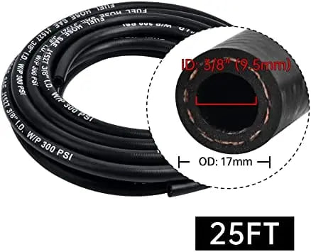 Tuyau Carburant Marine 25FT (1/4”) - Caoutchouc Type A1-15, Neuf, Pour Bateau