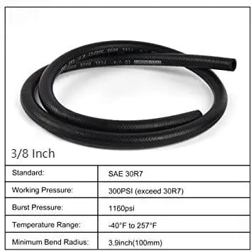 Evilenergy EVIL ENERGY 3/8 Fuel Hose Line Push Lock NBR Rubber SAE 30R7 5/10/25FT 300PSI