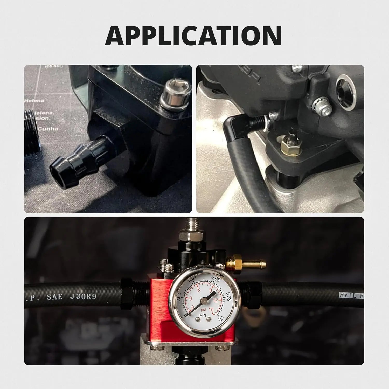 EVILENERGY EVIL ENERGY 3/8" NPT Male to 3/8" Barb Fitting, Fuel Oil Pump Inlet Fitting Adapter Straight Aluminum Black