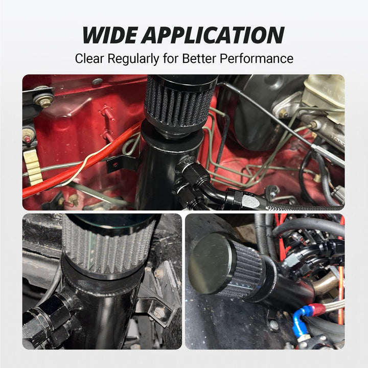 EVIL ENERGY 3 Port Baffled 750ML PCV Oil Catch Can Kit with Breather Filter, Air Oil Separator with Drain Valve & CPE Fuel Line Kit - EVILENERGY