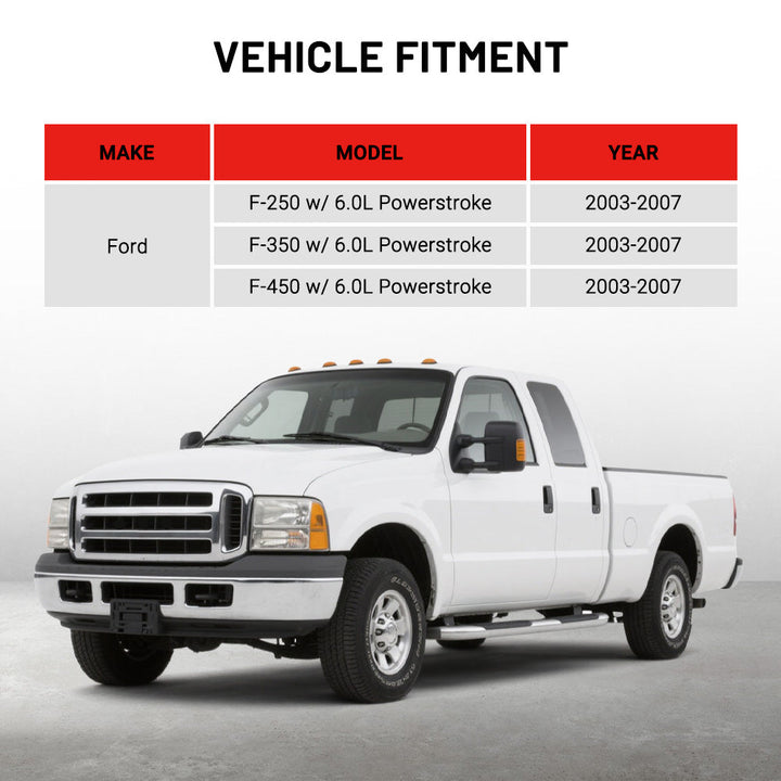 EVIL ENERGY 2-Row Aluminum Radiator Fitment – Ford F-250/F-350/F-450 6.0L Powerstroke, 2003-2007