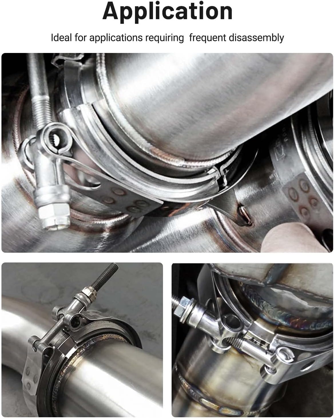 EVIL ENERGY V Band Clamp Quick Release Stainless Steel Male Female Mild Steel (without Flange)