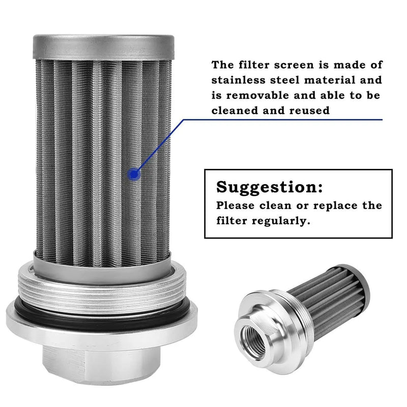 Evilenergy EVIL ENERGY 30 Micron Inline Fuel Filter with 6AN 8AN 10AN Adapter Universal