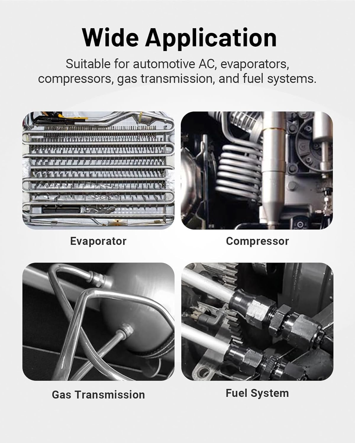 Evil Energy Fuel System Wide Application showing evaporator, compressor, gas transmission, and fuel system installation