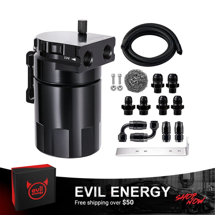 EVIL ENERGY 300ml Baffled Oil Catch Can, Aluminum Air Oil