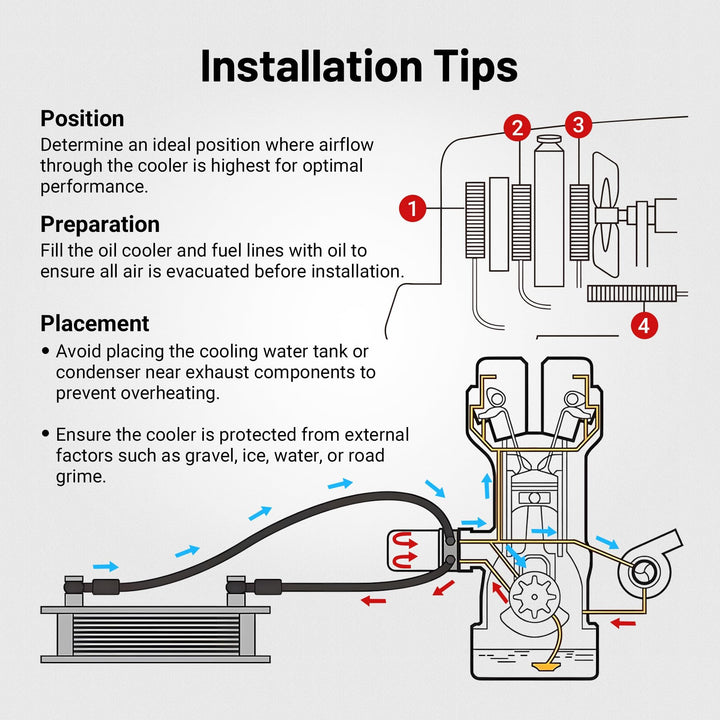 10 ROW Oil Cooler Universal Engine Transmission & 300ml AN10 Oil Catch Can Kits - EVILENERGY