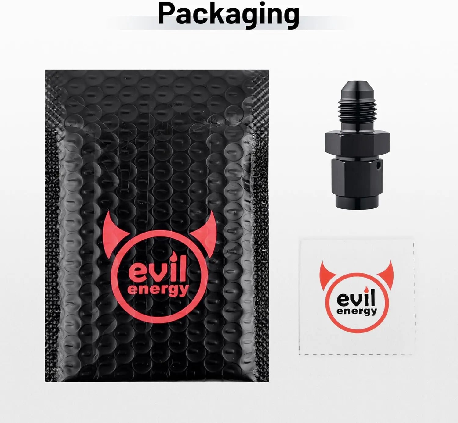 EVILENERGY EVIL ENERGY 3AN Female Swivel to 4AN Male Flare Expander Fitting Adapter Aluminum Black 1PC