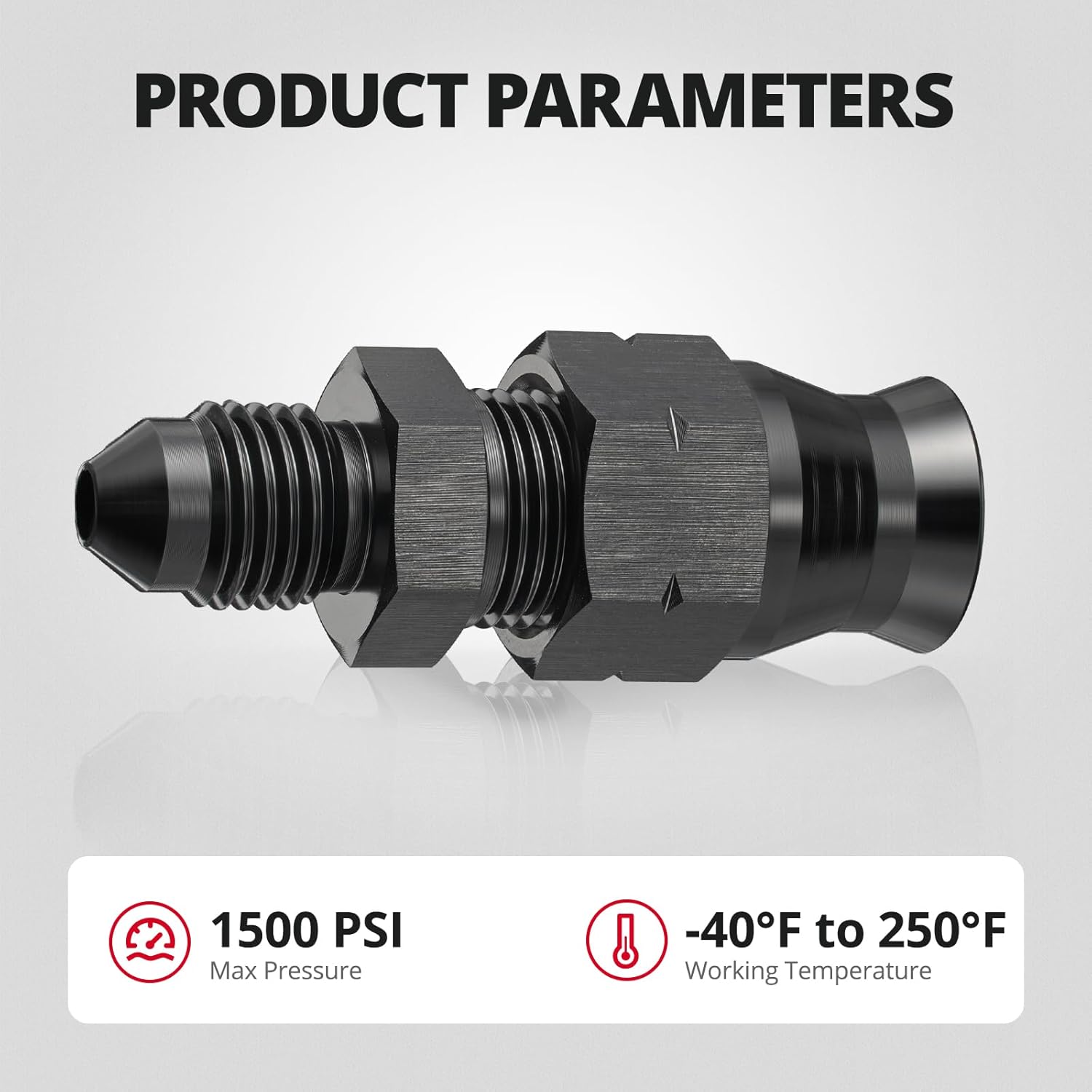 EVIL ENERGY 3/6AN Male to 1/4, 5/16 & 3/8 inch Hardline Compression Fitting Adapter Black Aluminum