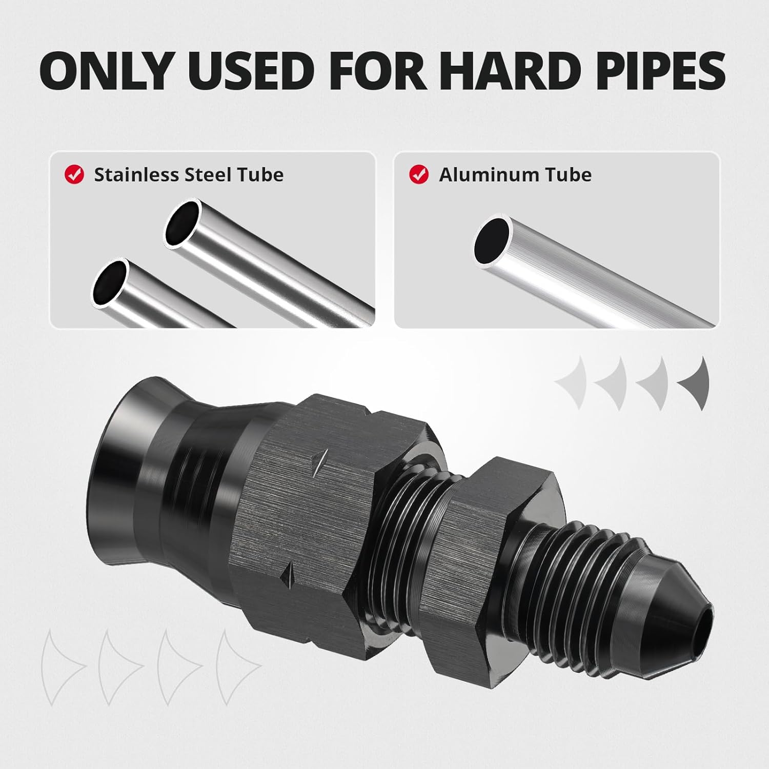 EVIL ENERGY 3/6AN Male to 1/4, 5/16 & 3/8 inch Hardline Compression Fitting Adapter Black Aluminum - EVILENERGY