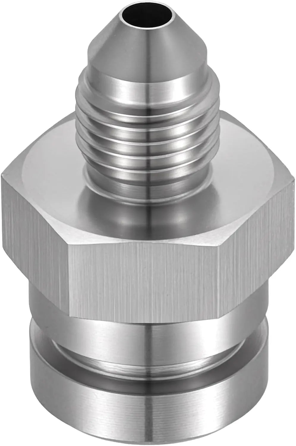 [1pc]EVILENERGY EVIL ENERGY 3AN Male to M10x1.0 Metric Inverted Female Flare Thread Fitting Adapter Straight Silver 1PCS