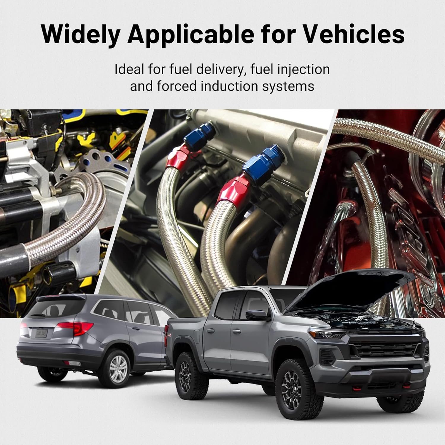 EVIL ENERGY 3AN PTFE Fuel Line Kit 20FT, AN3 E85 Stainless Steel Braided - EVILENERGY