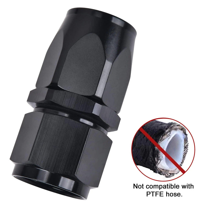 Evilenergy EVIL ENERGY 4/6/8/10/12AN Hose End Fitting Straight Swivel Aluminum Black