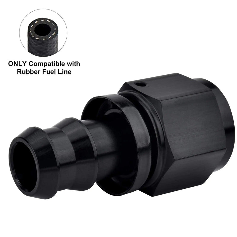 Evilenergy EVIL ENERGY 4/6/8/10/12AN Straight Push Lock Hose Fitting End Black