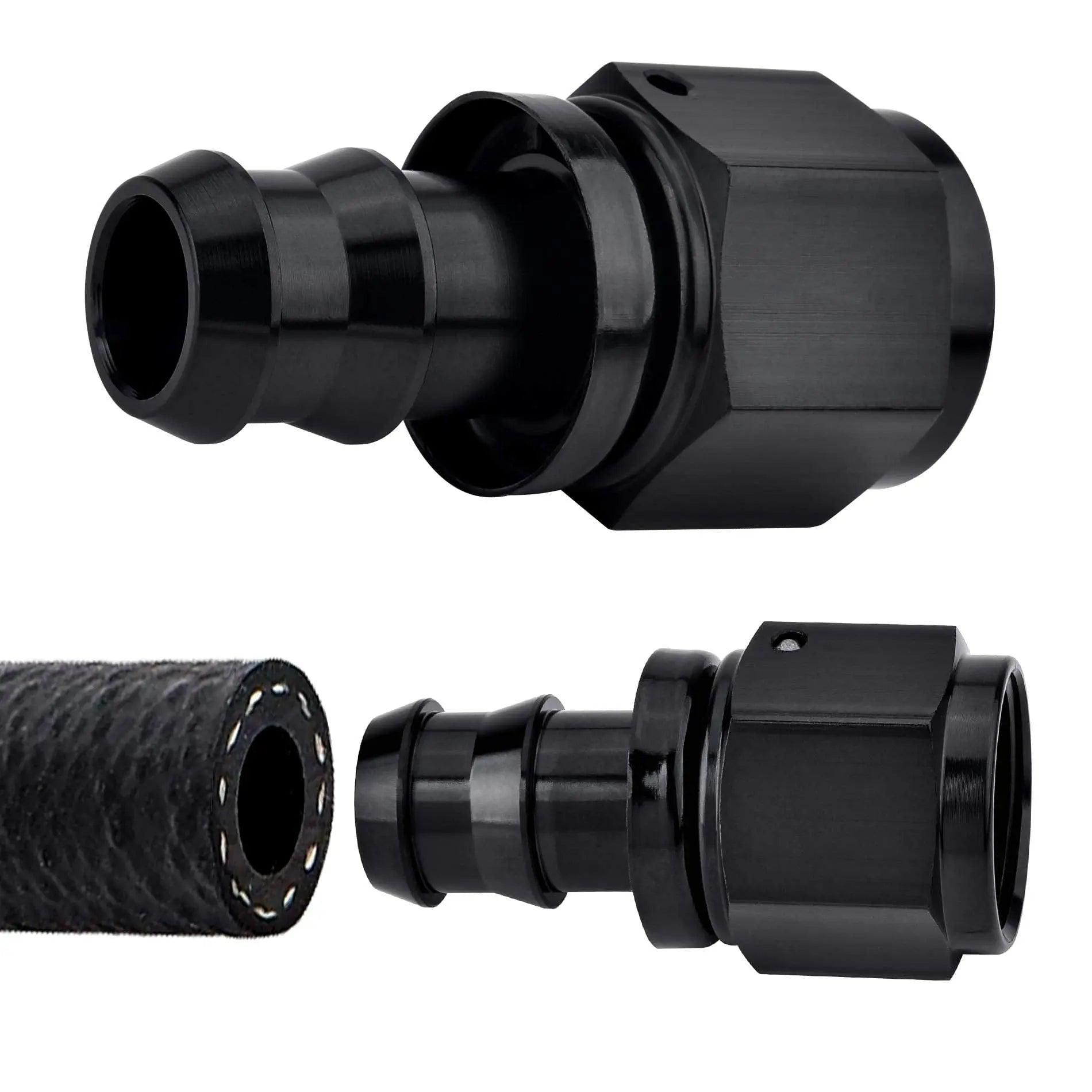 Evilenergy EVIL ENERGY 4/6/8/10/12AN Straight Push Lock Hose Fitting End Black