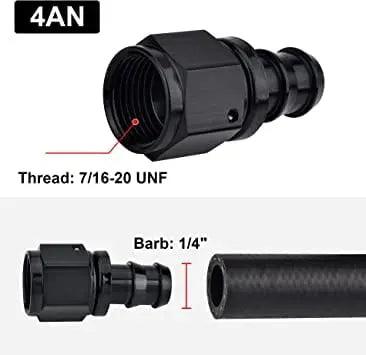 Evilenergy EVIL ENERGY 4/6/8/10/12AN Straight Push Lock Hose Fitting End Black
