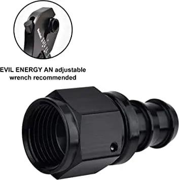 Evilenergy EVIL ENERGY 4/6/8/10/12AN Straight Push Lock Hose Fitting End Black
