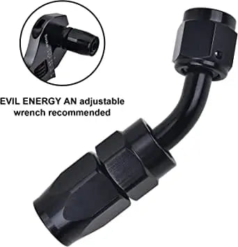 Evilenergy EVIL ENERGY 4/6/8/10AN Hose End Fitting 45 Degree Swivel Aluminum Black