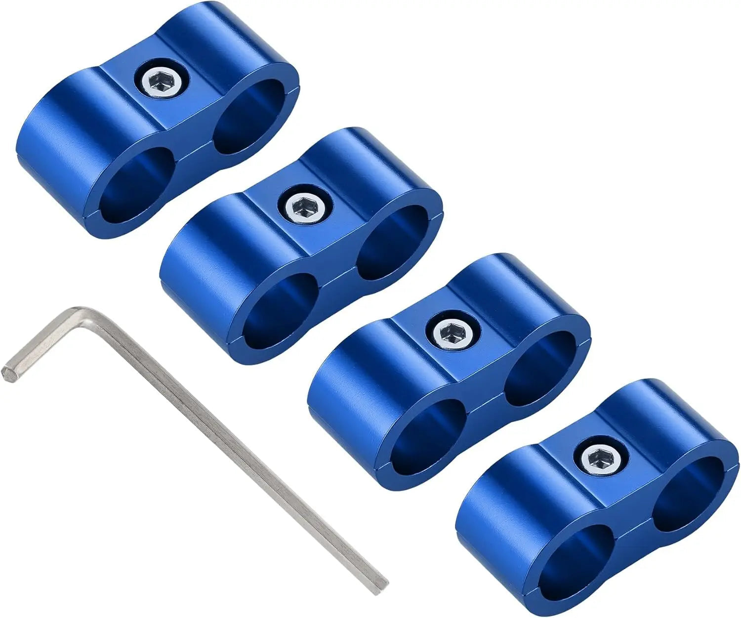 EVILENERGY EVIL ENERGY Hose Separator Clamp, Fuel Line Mounting Clamp Aluminum 4PCS (Blue, 4AN)
