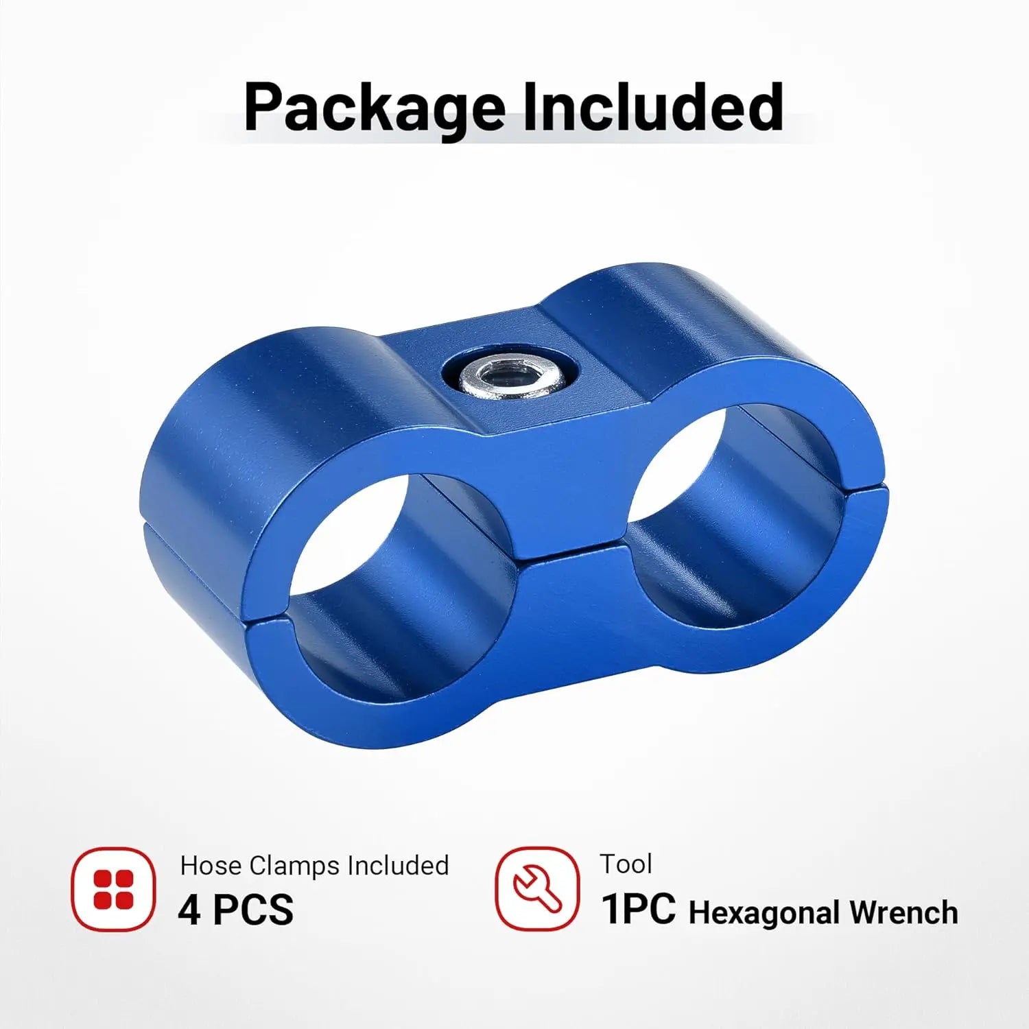 EVILENERGY EVIL ENERGY Hose Separator Clamp, Fuel Line Mounting Clamp Aluminum 4PCS (Blue, 4AN)