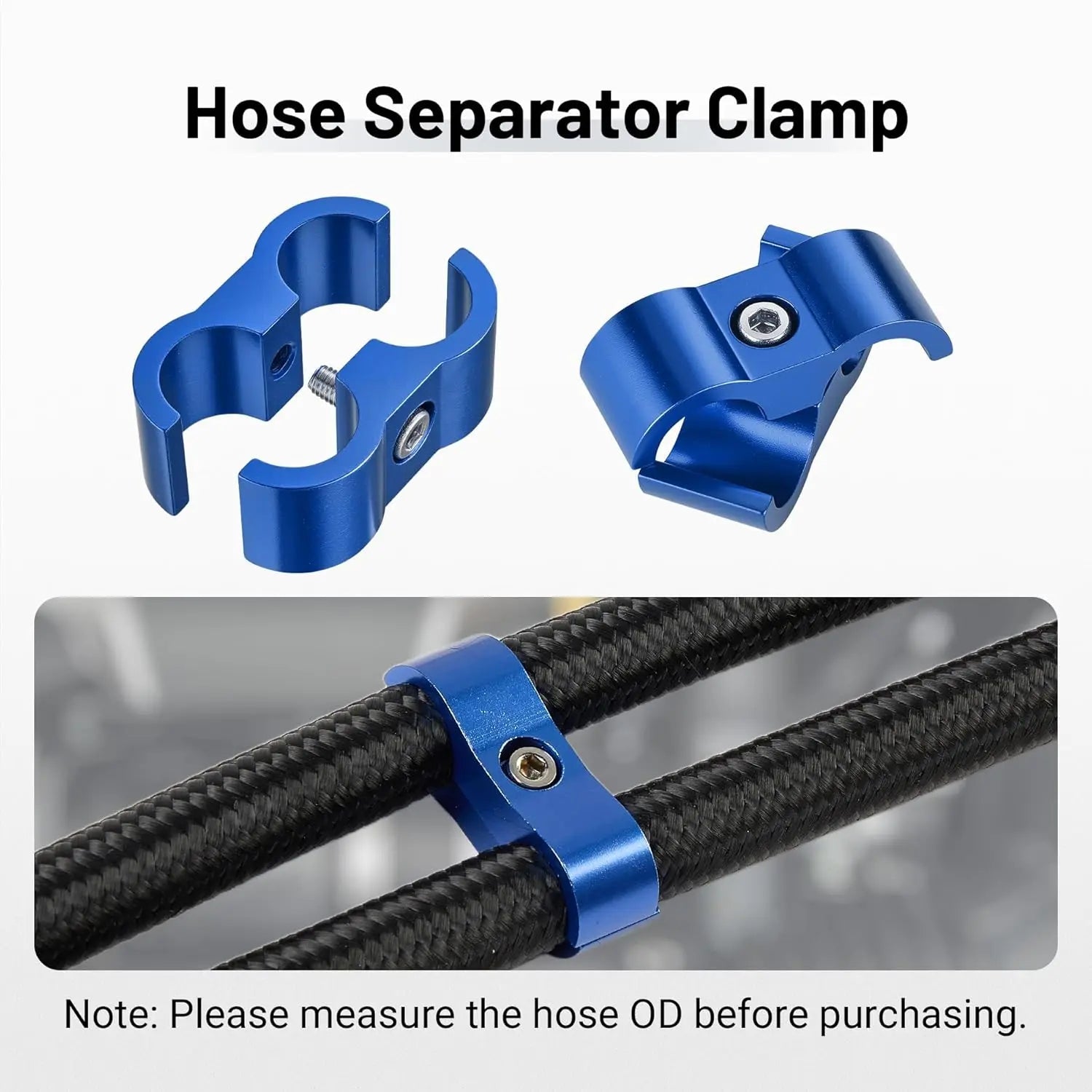 EVILENERGY EVIL ENERGY Hose Separator Clamp, Fuel Line Mounting Clamp Aluminum 4PCS (Blue, 4AN)