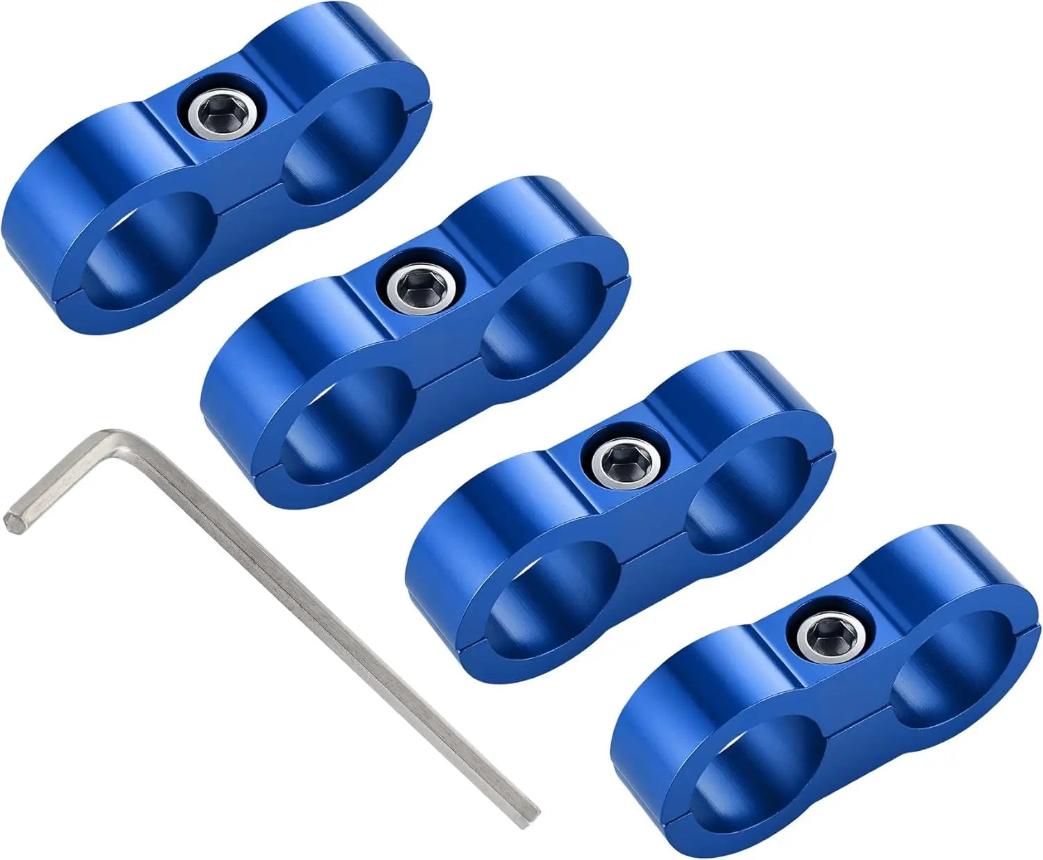 EVILENERGY EVIL ENERGY Hose Separator Clamp, Fuel Line Mounting Clamp Aluminum 4PCS (Blue, 4AN)