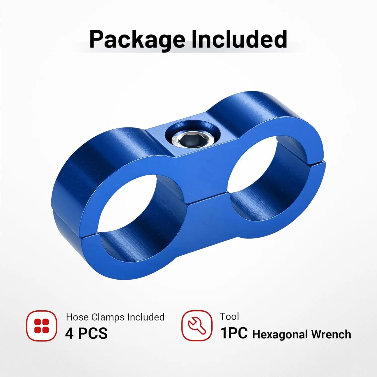 EVILENERGY EVIL ENERGY Hose Separator Clamp, Fuel Line Mounting Clamp Aluminum 4PCS (Blue, 4AN)