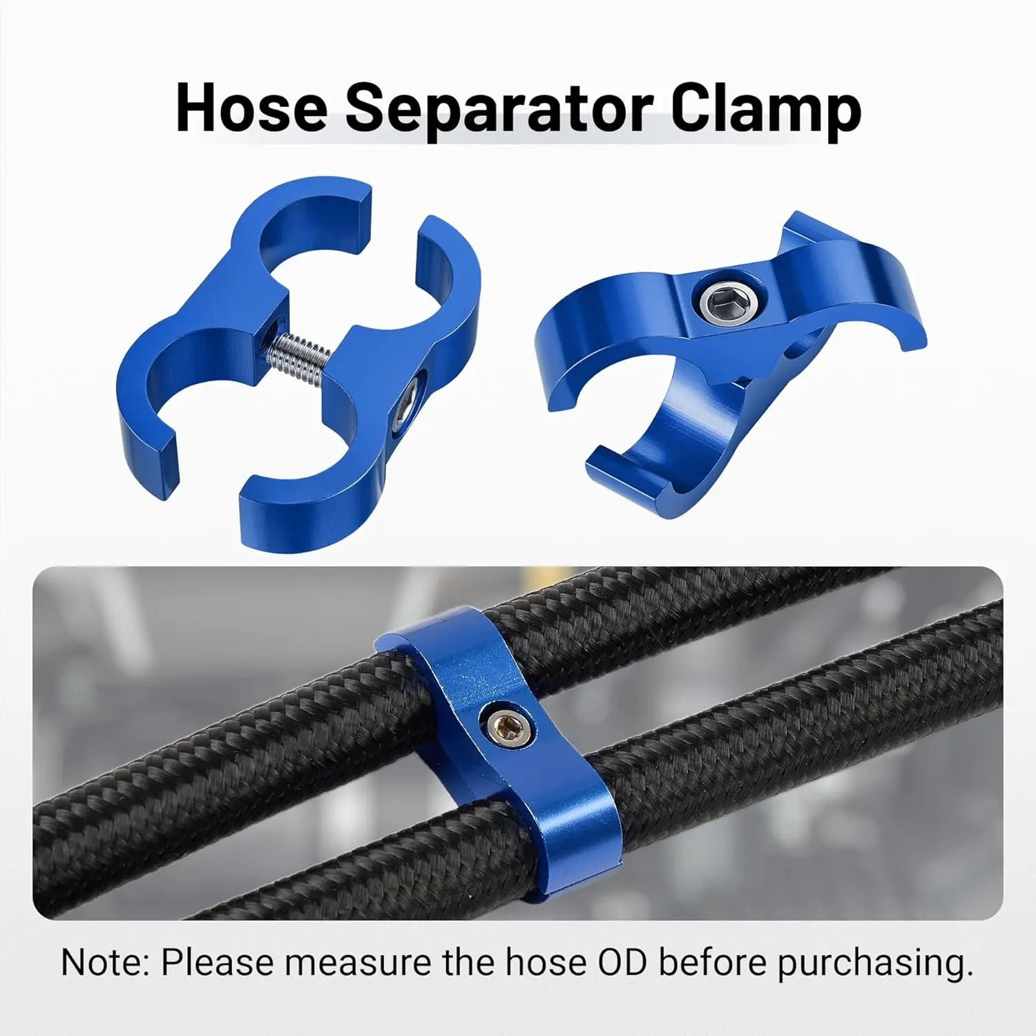 EVILENERGY EVIL ENERGY Hose Separator Clamp, Fuel Line Mounting Clamp Aluminum 4PCS (Blue, 4AN)