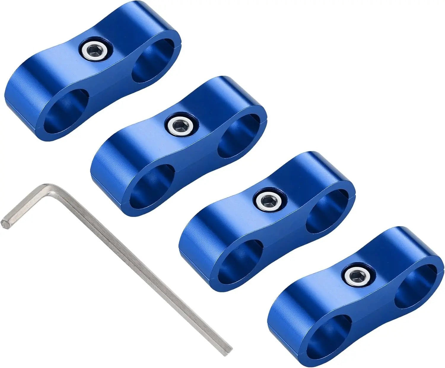 EVILENERGY EVIL ENERGY Hose Separator Clamp, Fuel Line Mounting Clamp Aluminum 4PCS (Blue, 4AN)