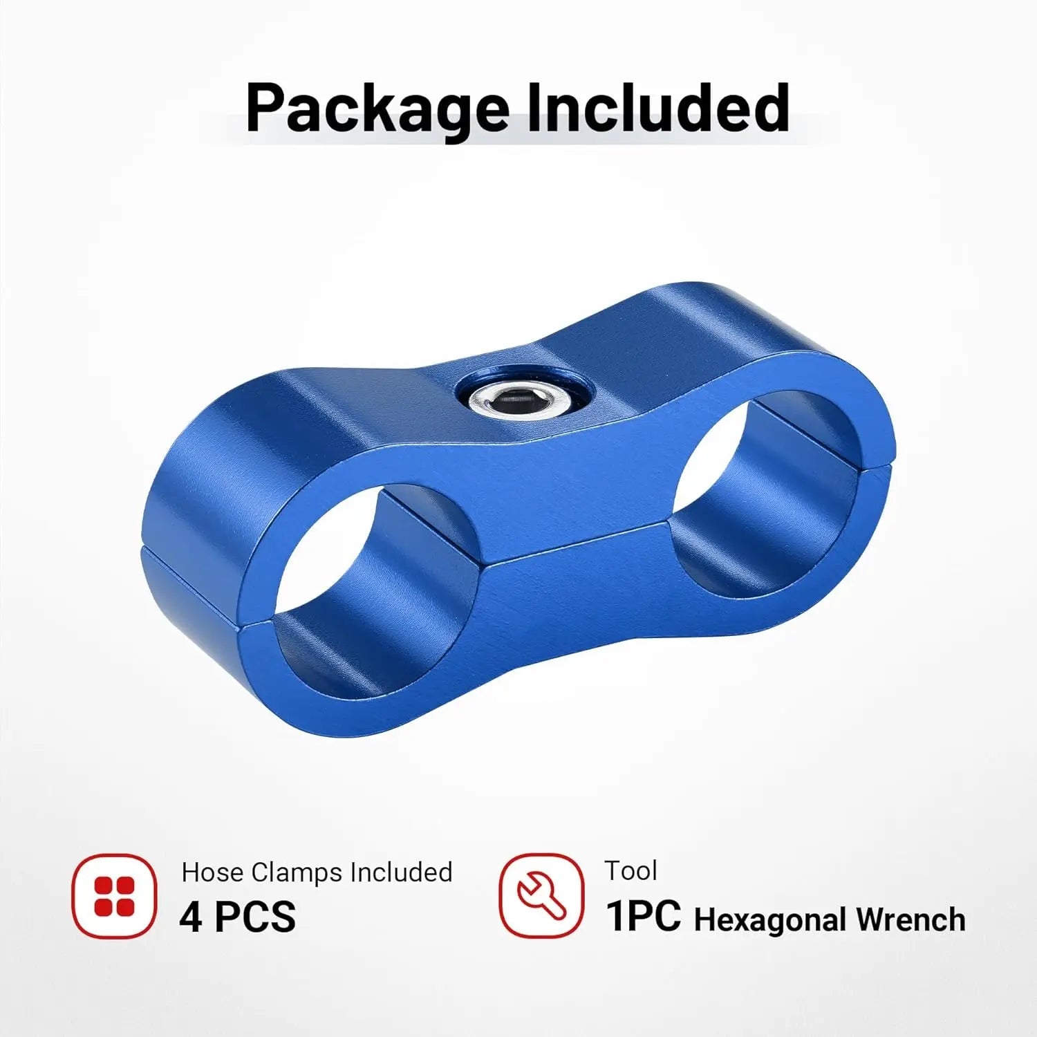 EVILENERGY EVIL ENERGY Hose Separator Clamp, Fuel Line Mounting Clamp Aluminum 4PCS (Blue, 4AN)