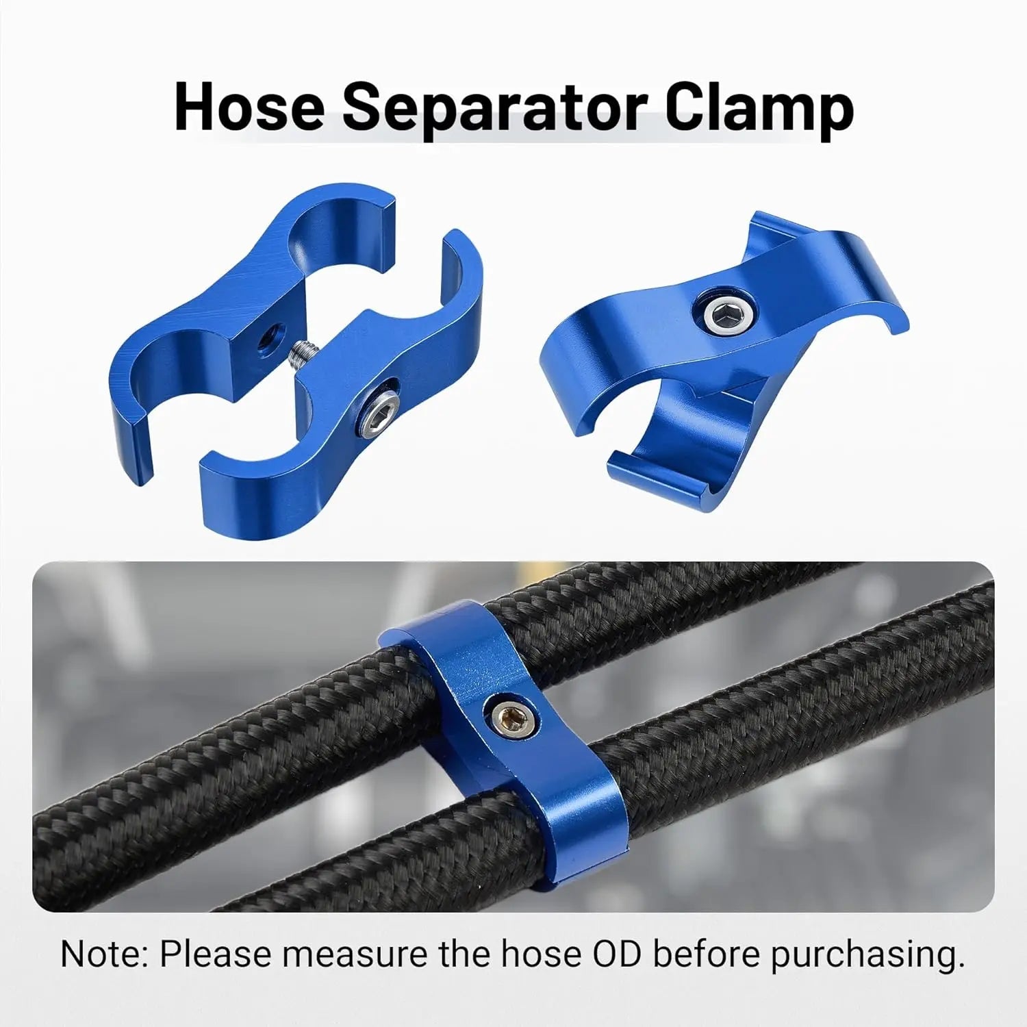 EVILENERGY EVIL ENERGY Hose Separator Clamp, Fuel Line Mounting Clamp Aluminum 4PCS (Blue, 4AN)