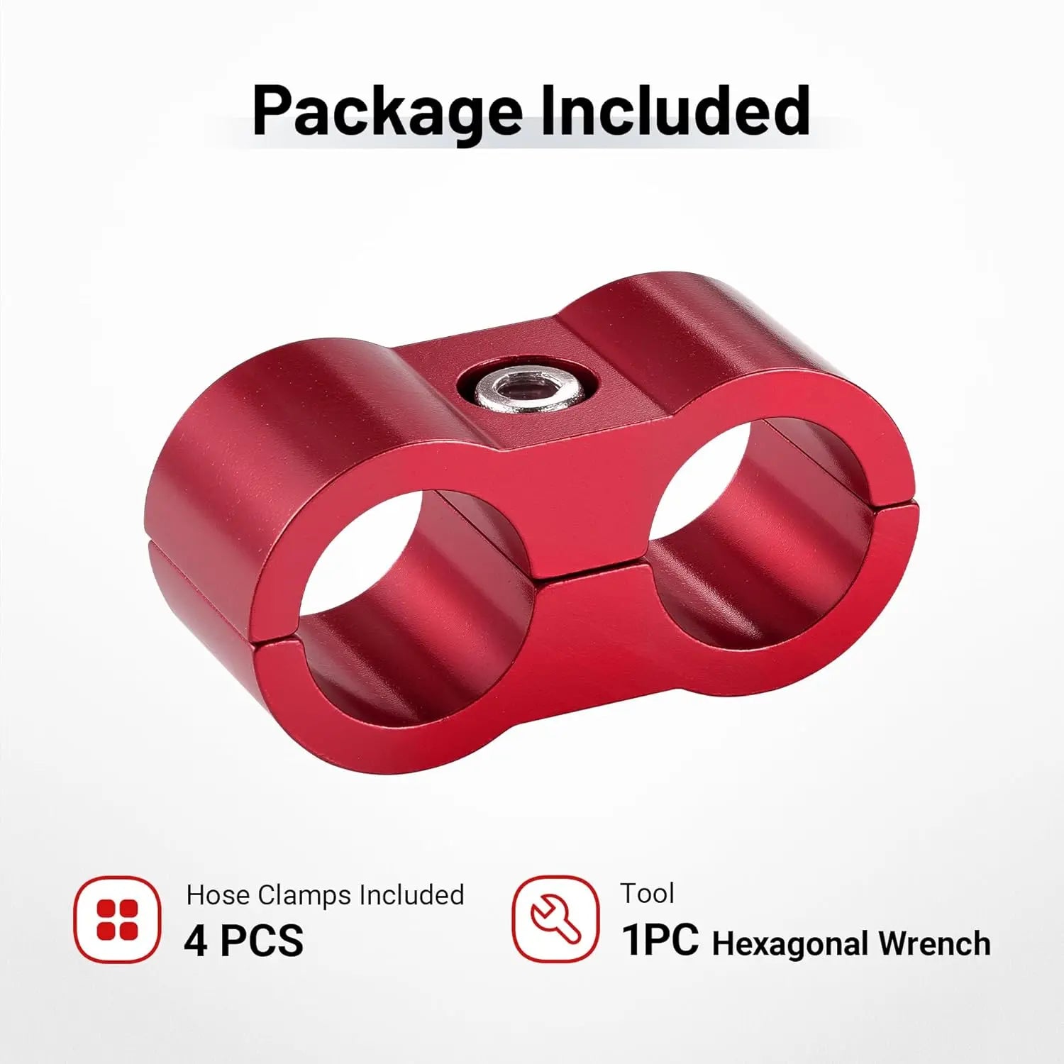 EVILENERGY EVIL ENERGY Hose Separator Clamp, Fuel Line Mounting Clamp Aluminum 4PCS (Blue, 4AN)