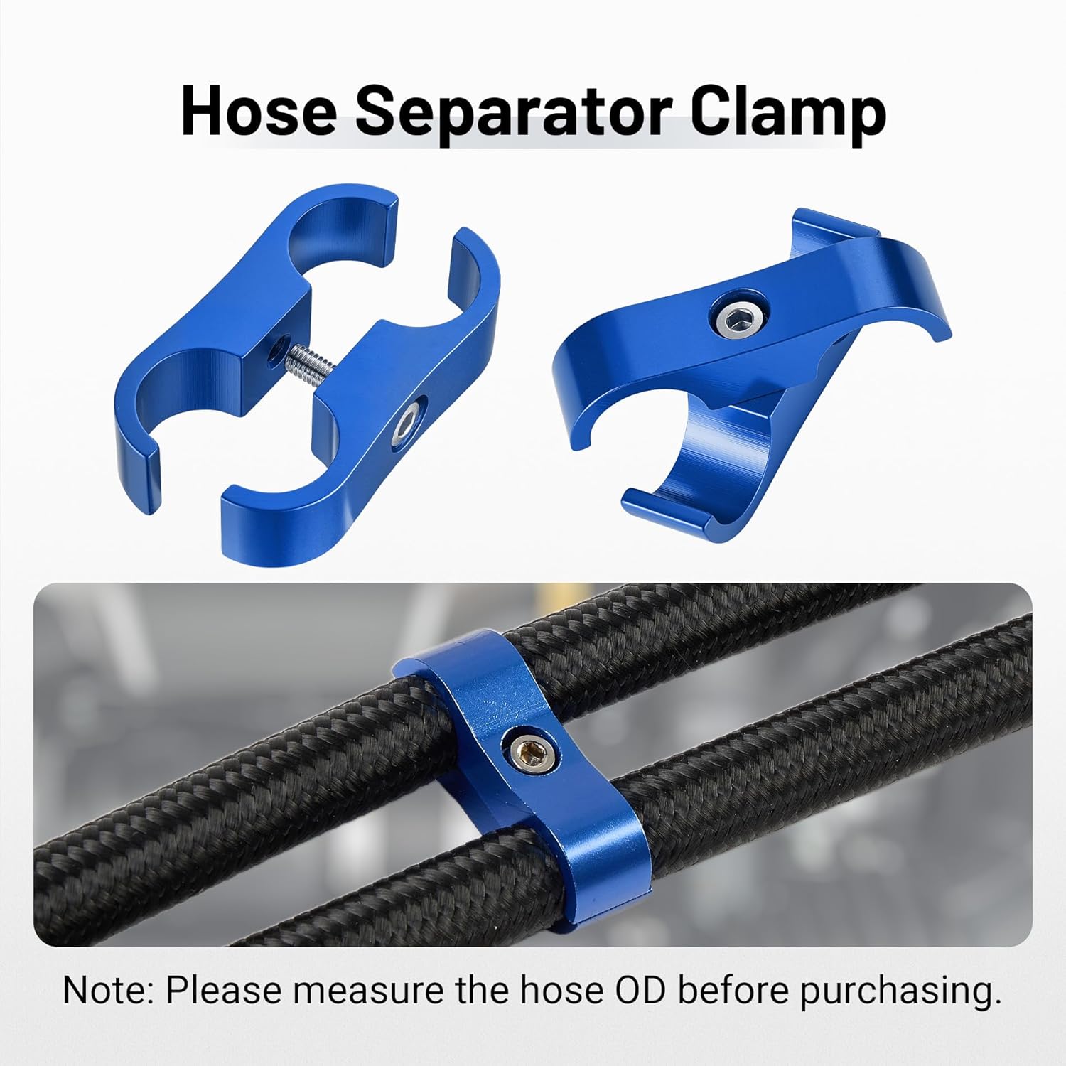 EVILENERGY EVIL ENERGY Hose Separator Clamp, Fuel Line Mounting Clamp Aluminum 4PCS (Blue, 4AN)