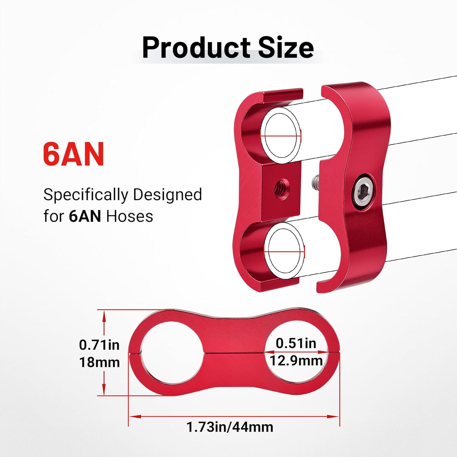 EVILENERGY EVIL ENERGY Hose Separator Clamp, Fuel Line Mounting Clamp Aluminum 4PCS (Blue, 4AN)