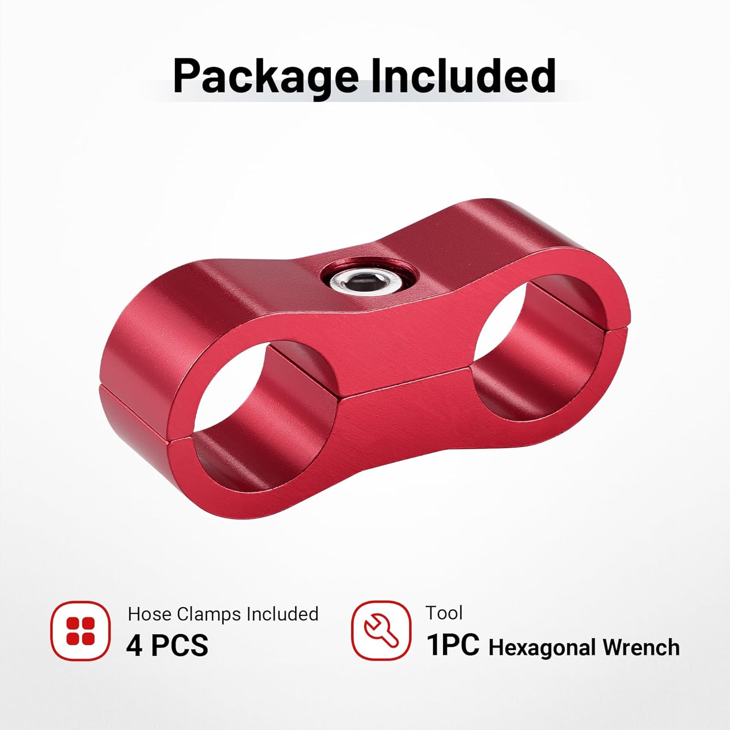 EVILENERGY EVIL ENERGY Hose Separator Clamp, Fuel Line Mounting Clamp Aluminum 4PCS (Blue, 4AN)