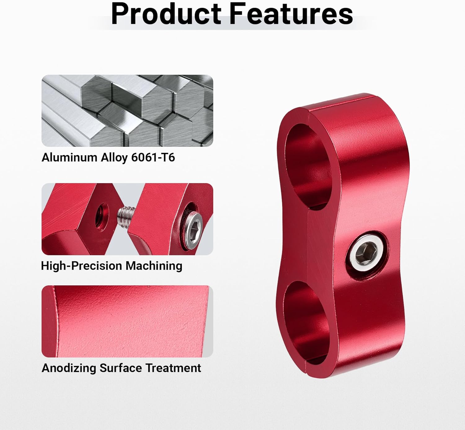 EVILENERGY EVIL ENERGY Hose Separator Clamp, Fuel Line Mounting Clamp Aluminum 4PCS (Blue, 4AN)