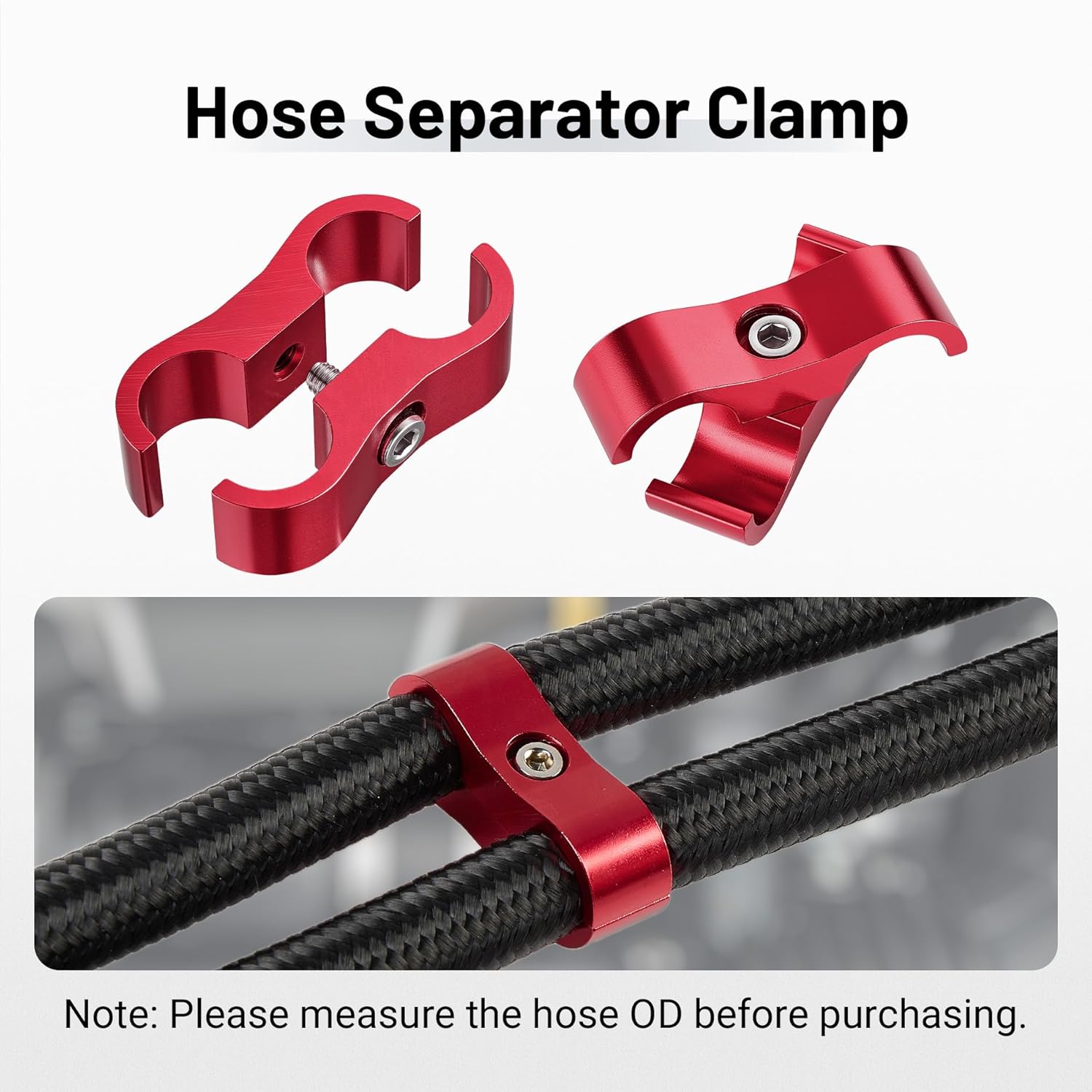 EVILENERGY EVIL ENERGY Hose Separator Clamp, Fuel Line Mounting Clamp Aluminum 4PCS (Blue, 4AN)