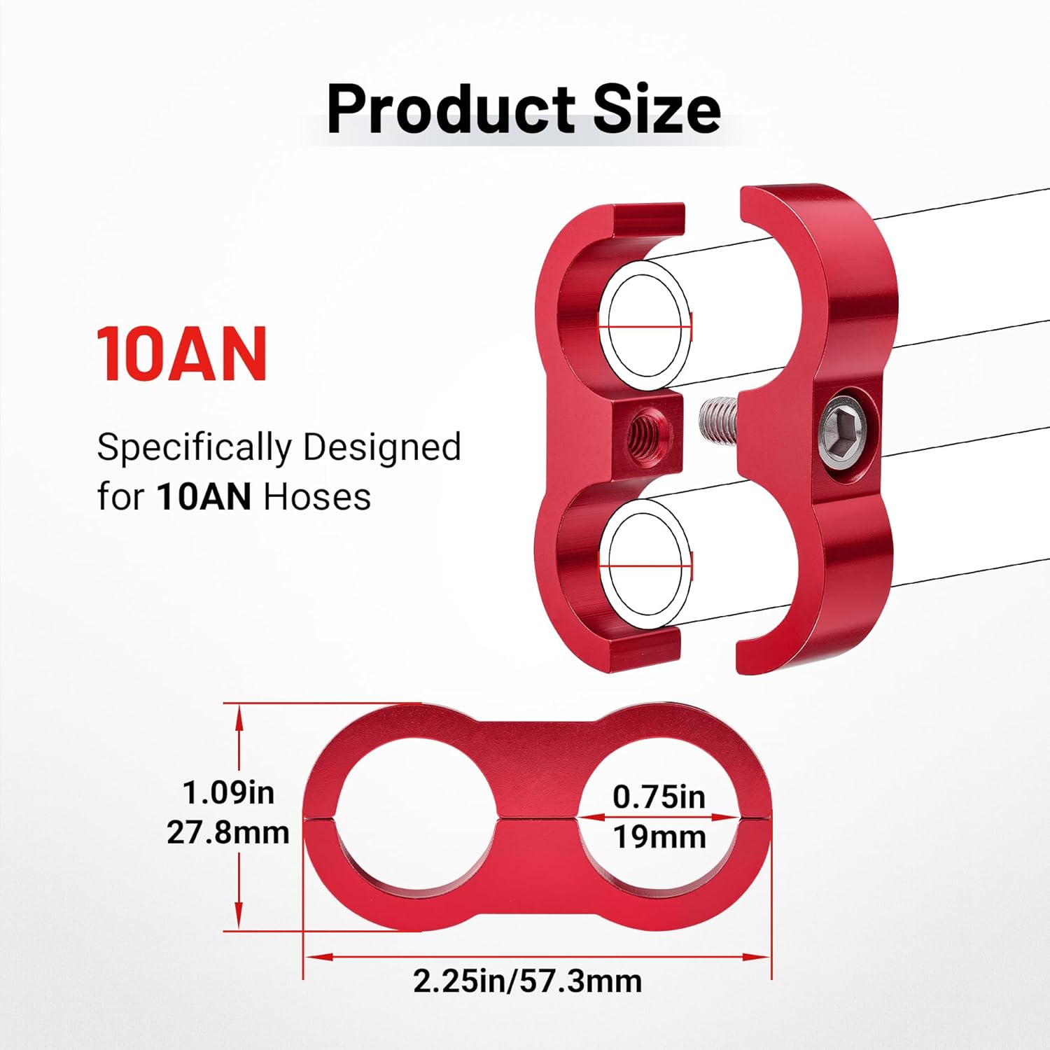 EVILENERGY EVIL ENERGY Hose Separator Clamp, Fuel Line Mounting Clamp Aluminum 4PCS (Blue, 4AN)