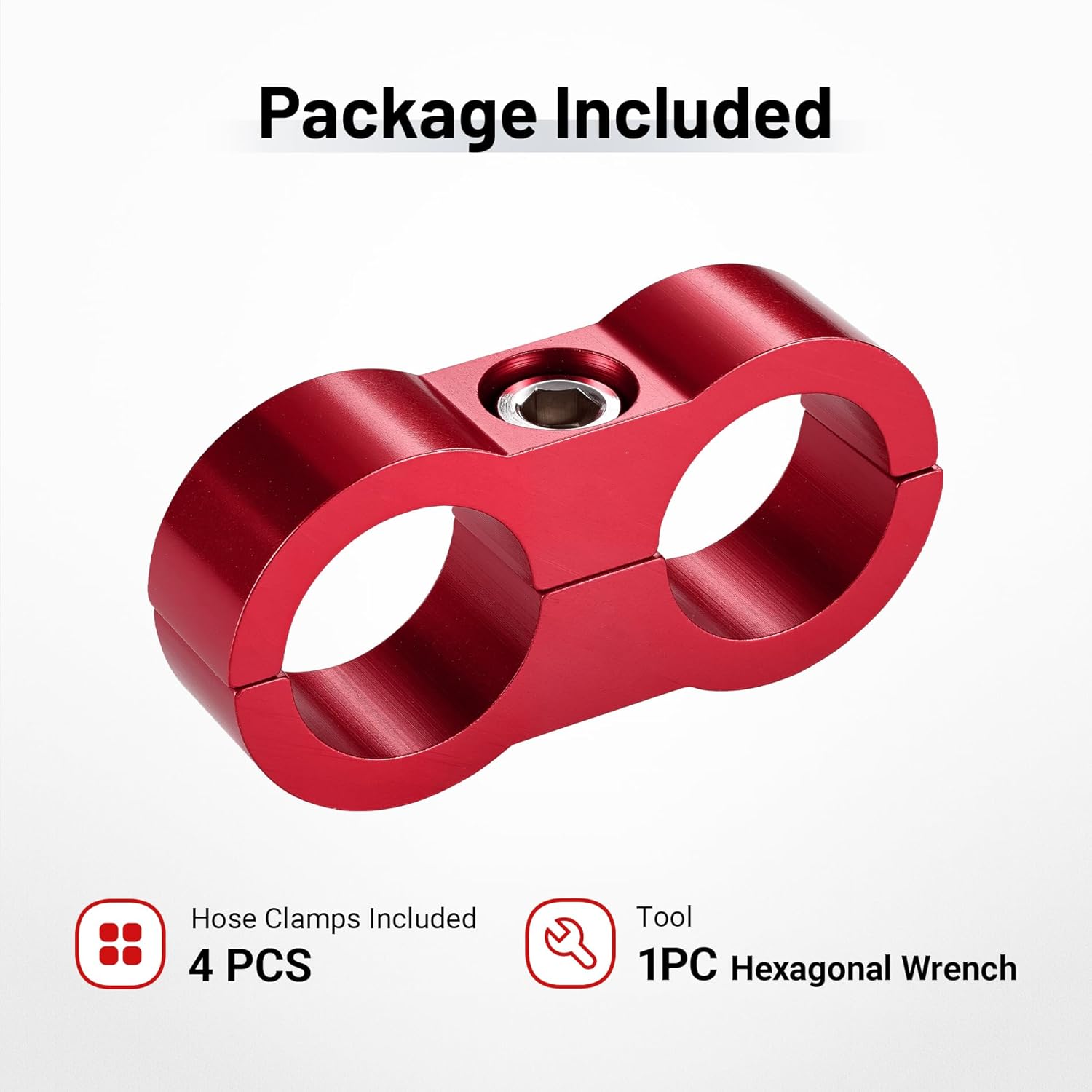 EVILENERGY EVIL ENERGY Hose Separator Clamp, Fuel Line Mounting Clamp Aluminum 4PCS (Blue, 4AN)