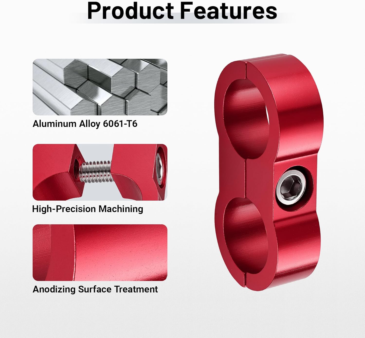 EVILENERGY EVIL ENERGY Hose Separator Clamp, Fuel Line Mounting Clamp Aluminum 4PCS (Blue, 4AN)